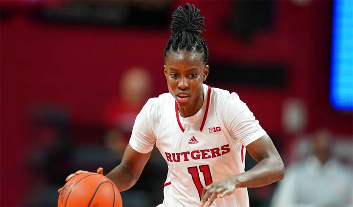 Bloodied Sidibe briefly wears Rutgers coach's ceremonial uni