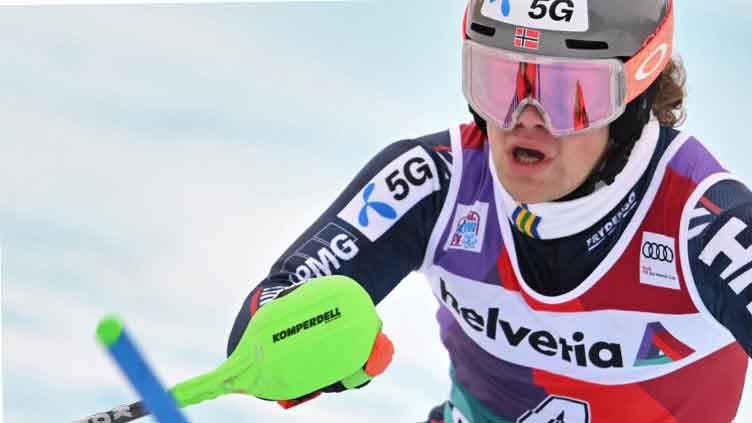 Braathen in control of slalom as Kristoffersen slides into trouble