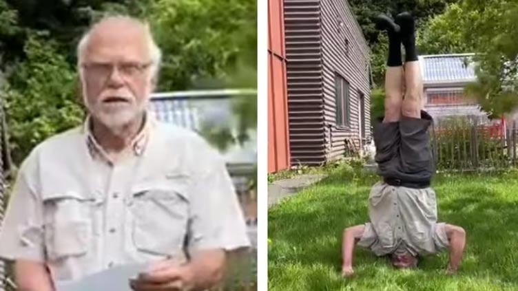 Man, 82, becomes world's oldest to perform a headstand