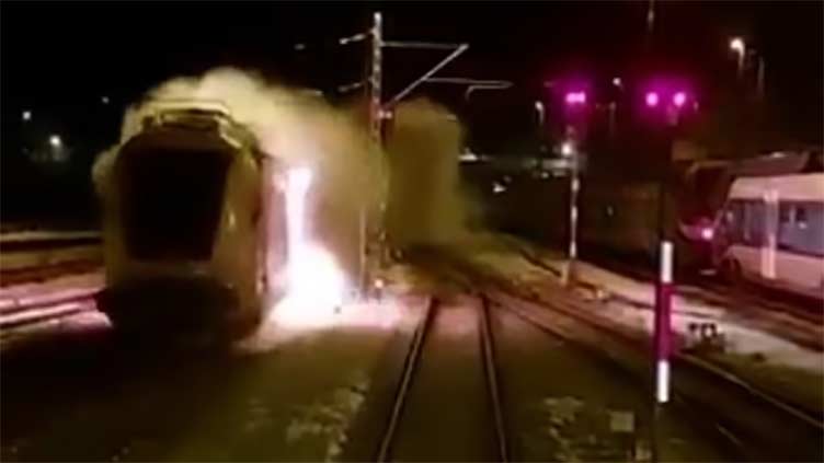 Burning German 'ghost train' stopped near Austria border