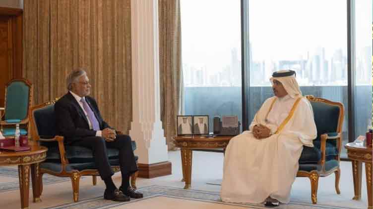 Ishaq Dar, Qatari counterpart discuss avenues to enhance cooperation