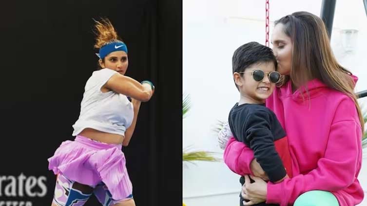 Sania Mirza celebrates with son after advancing to Australian Open final