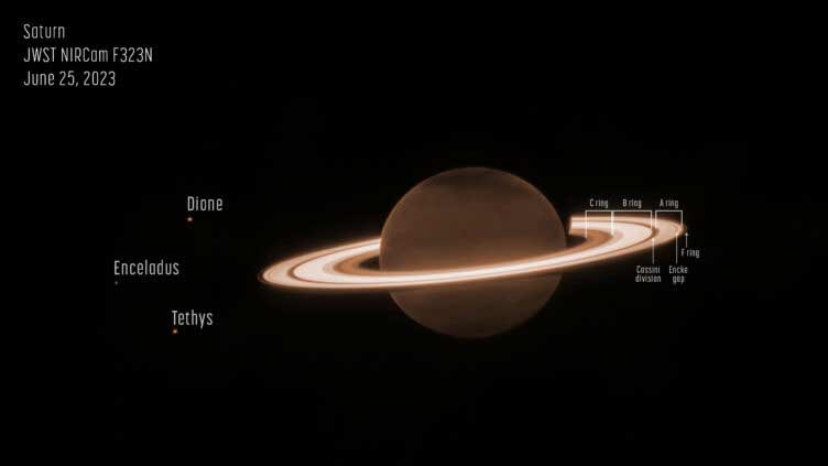 Saturn's rings shine in Webb's observations of ringed planet