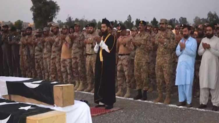 Funeral prayers of soldiers martyred in Zhob, Sui attacks offered