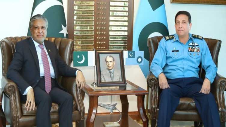 Ishaq Dar calls on PAF chief 