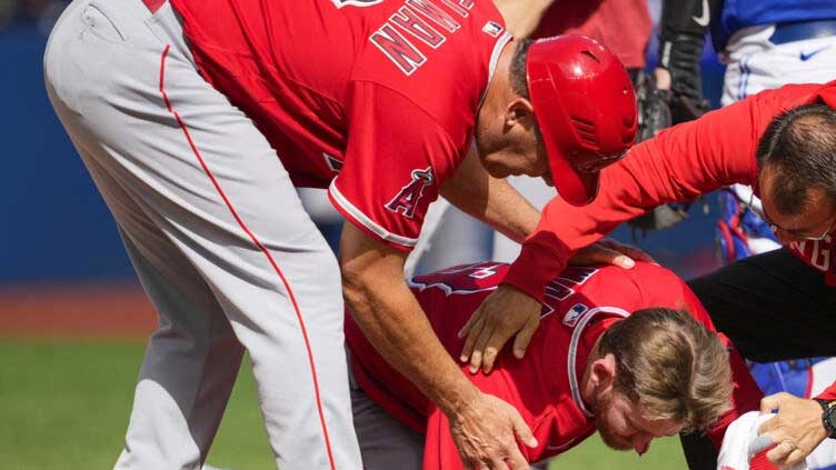 Angels' Ward has facial fractures after hit by pitch