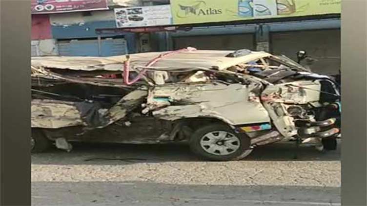 Five killed, 13 injured in van-dumper collision 