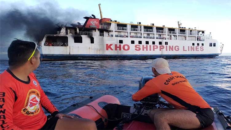 Philippine coast guard rescues 120 people as ferry catches fire