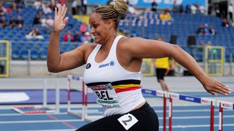 Belgian shot putter Boumkwo runs 100m hurdles to save team from disqualification