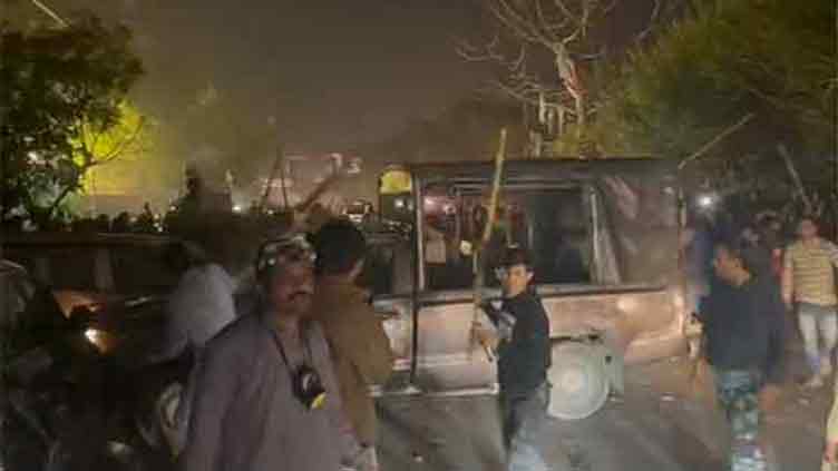 Govt vows action against PTI workers over attack on police van in Lahore