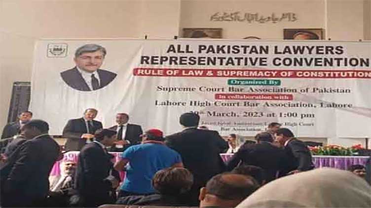 Lawyers' convention passed resolution against ECP's decision to postpone polls
