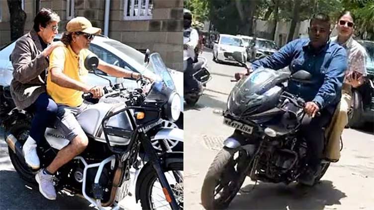 Netizens tag police, pointing out Amitabh Bachchan, Anushka Sharma riding bike without helmet