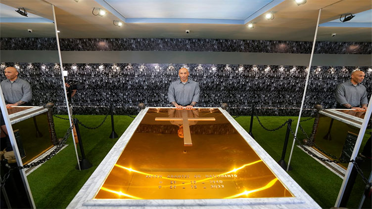 Brazilian idol Pele rests in golden tomb in luxurious mausoleum in Sao Paulo