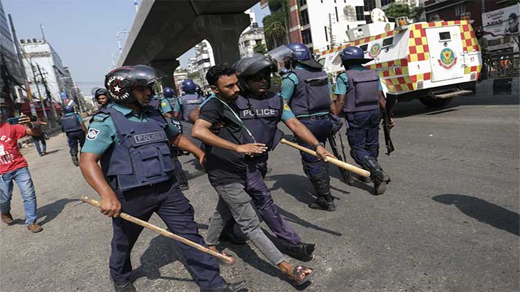 Police in Bangladesh disperse garment workers protesting since the weekend to demand better wages