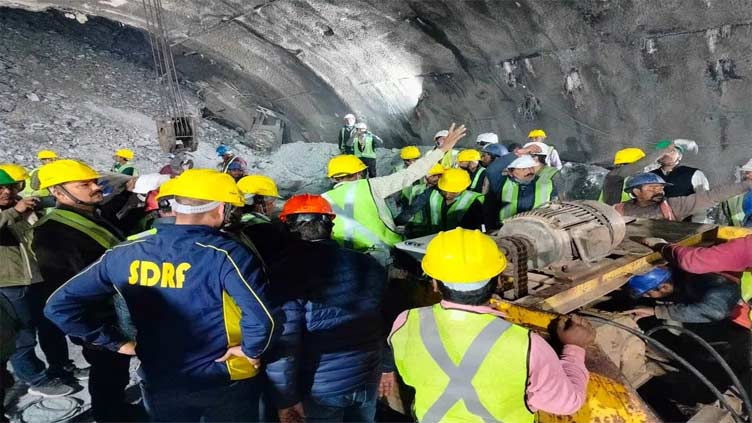 Indian workers remain trapped in collapsed tunnel as rescue hampered