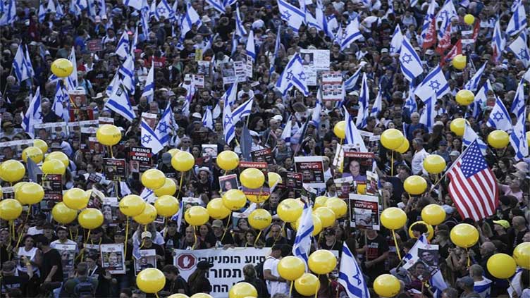 Thousands march in Jerusalem to press Israel's government to do more to free hostages held in Gaza