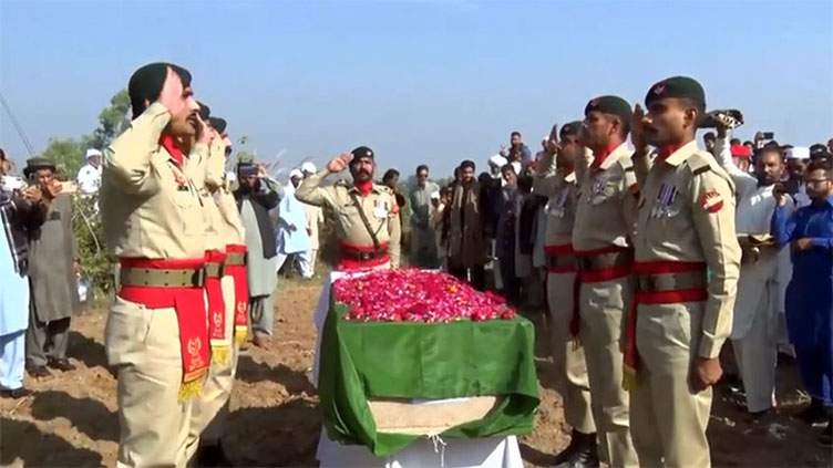 Soldier martyred in North Waziristan laid to rest with full military honour