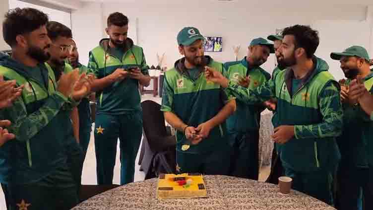 Pakistan team celebrates Salman Ali Agha's birthday