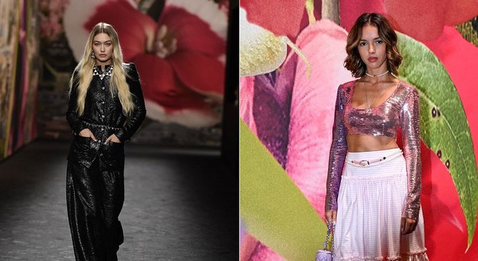 Gigi Hadid hits Paris runway as Lyna Khoudri attends show