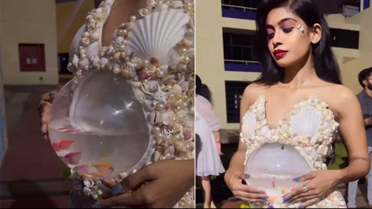 Model wears 'live fish' to walk the ramp in Chennai