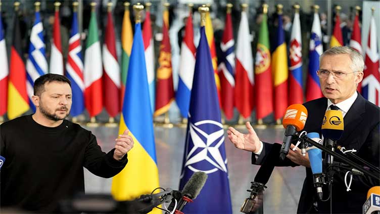 Ukraine President Zelenskyy at NATO defense ministers meeting seeking more support to fight Russia