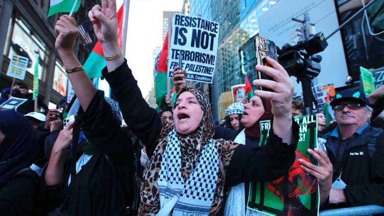 Protesters in New York call for a 'free Palestine'