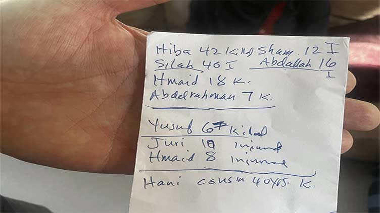 5 dead and 5 injured — names on a scrap of paper show impact of Gaza war on a US family