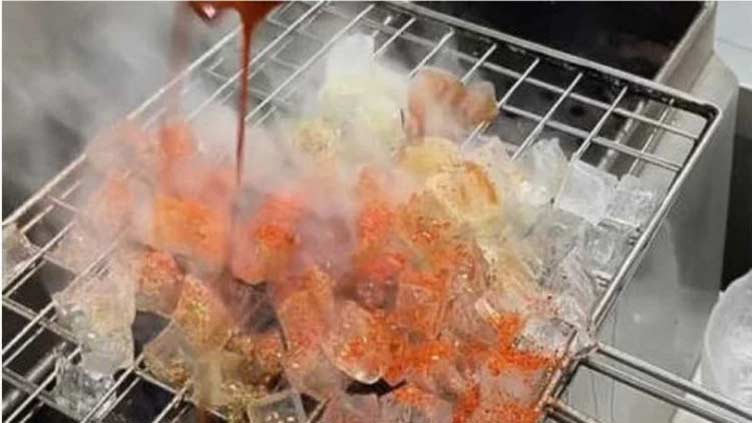 Grilled ice is apparently a real street snack in China