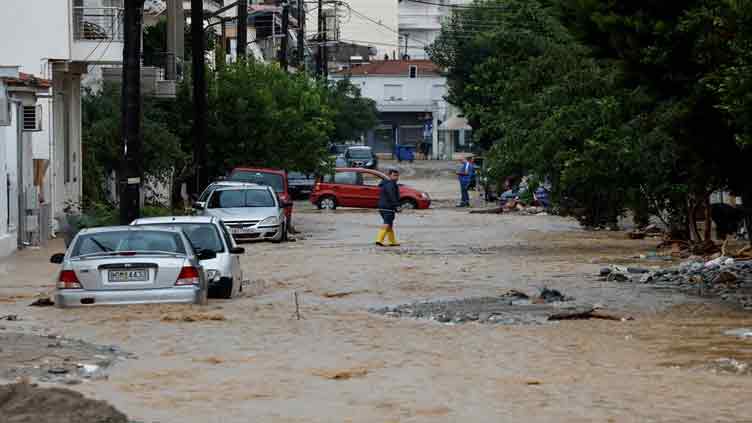 Flooded homes, streets as another storm hits battered central Greece