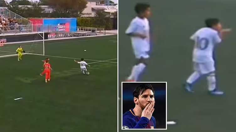 Messi's son goes viral after scoring five goals in one game