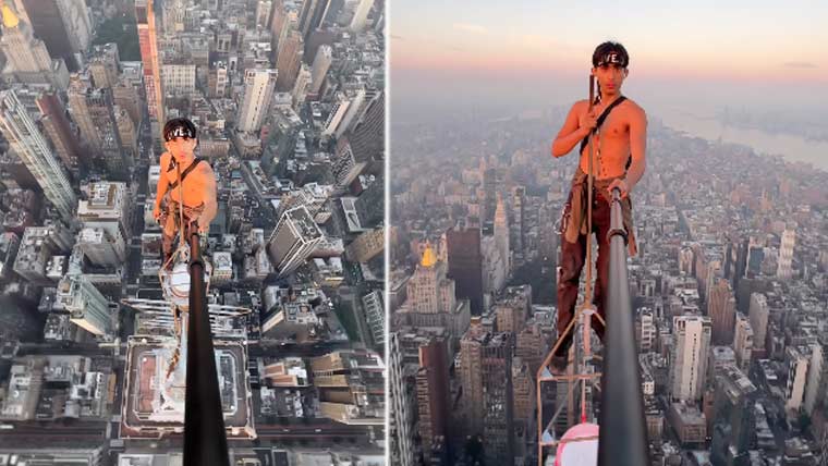 نوجوان کی بلند ترین عمارت پر اسٹنٹ دکھانے کی ویڈیو وائرل