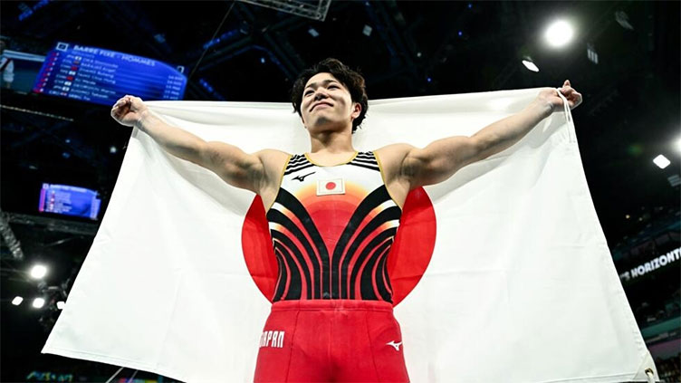 Japan's Oka wins third gold at Paris Olympics on horizontal bar