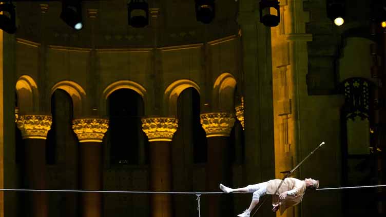 Philippe Petit recreates high-wire walk between World Trade Center's twin towers on 50th anniversary