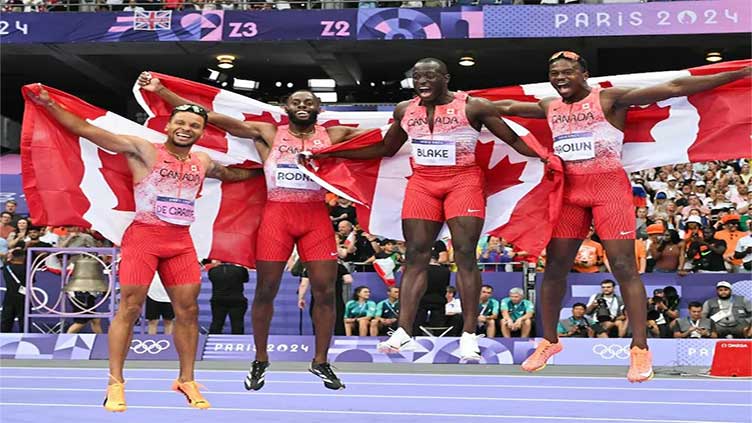 De Grasse anchors Canada to Olympic 4x100m gold as US men mess up again