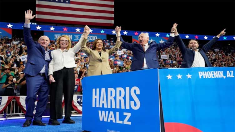 In fight for the West, Harris campaigns in Arizona, Trump in Montana