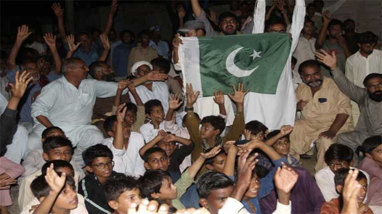 Glimpses from Lahore Airport: Celebrations erupt, fireworks set off 