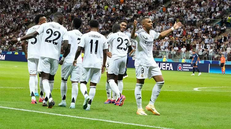 Mbappe scores first Madrid goal in Los Blancos' UEFA Super Cup final win