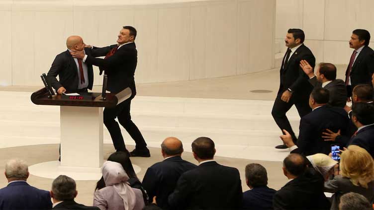 Turkish MPs brawl during debate on jailed opposition lawmaker