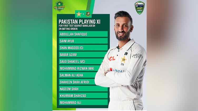 Pakistan announce playing XI for first Test against Bangladesh