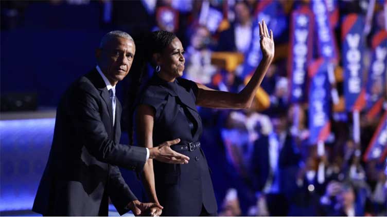 'Yes she can': Obamas laud Harris at Democratic National Convention