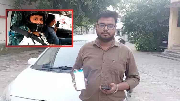 Driver issued challan for driving car without helmet