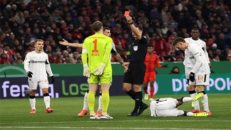 Leverkusen eliminate Bayern from German Cup after Neuer sees first red