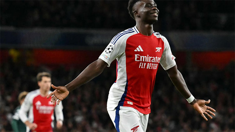 Saka brace sinks Monaco as Arsenal eye Champions League last 16