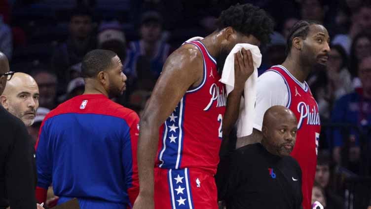 Joel Embiid sustains sinus fracture fighting for rebound, misses 2nd half of 76ers' loss to Pacers