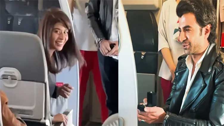 Mid-air engagement: Umer Aalam's mid-flight proposal goes viral