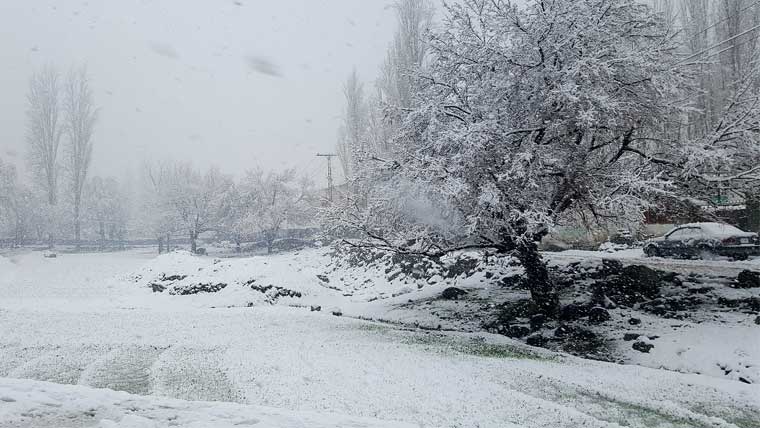 سکردو میں موسم سرما کی دوسری برفباری، پارہ منفی 18 تک گرگیا