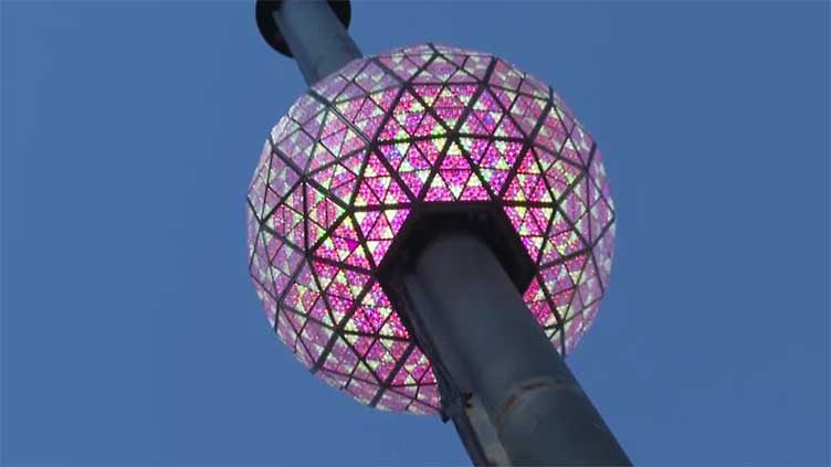 Times Square crystal ball lights up in test ahead of New Year's eve