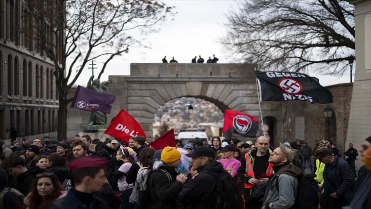 Antifascists gather in Hungary to oppose annual far-right event
