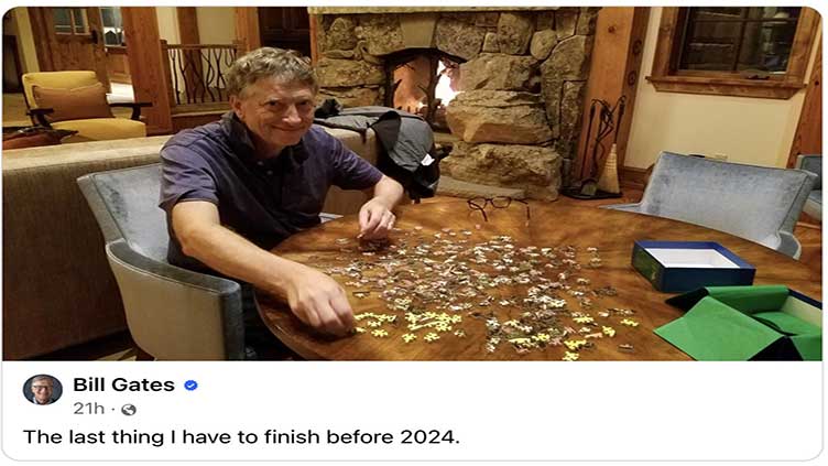 Bill Gates ended 2023 completing jigsaw puzzle