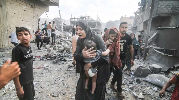 صہیونی فورسز کی غزہ میں بربریت جاری، 84 فلسطینی شہید